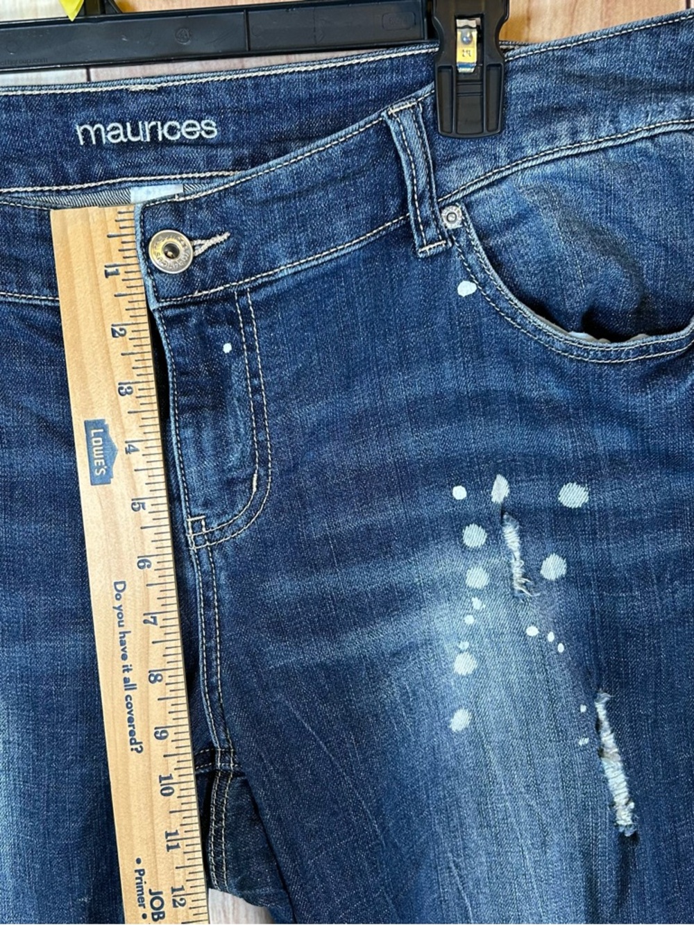 Maurices Womens Jeans Distressed Ripped Sz 18 XL mid Rise Stretch #235 - Picture 14 of 17